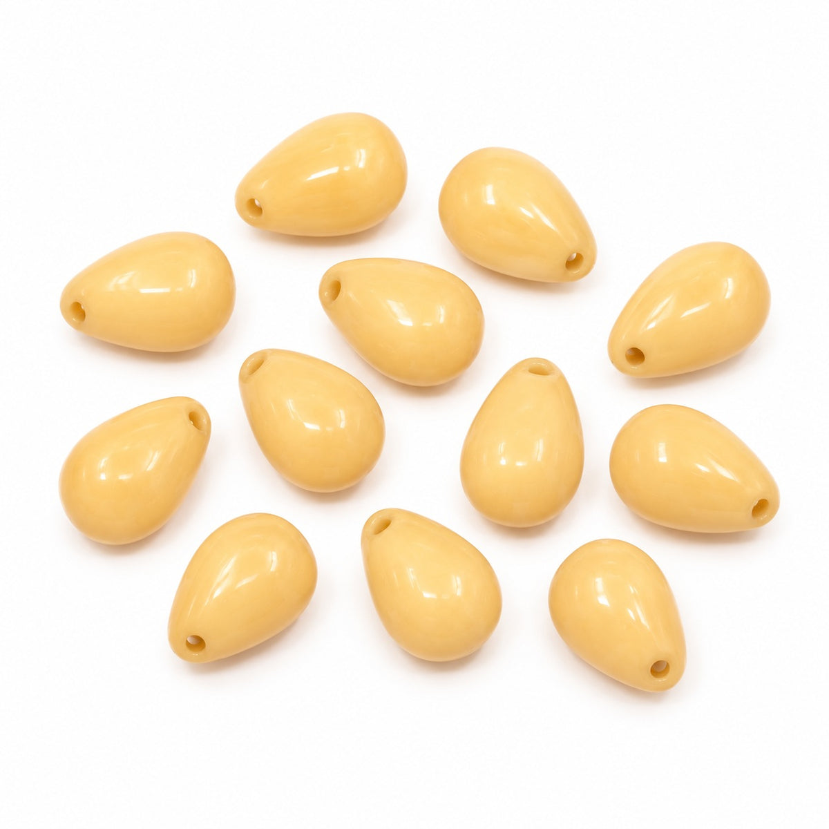 Drop Beads, Beige (13020), Glass, Czech Republic