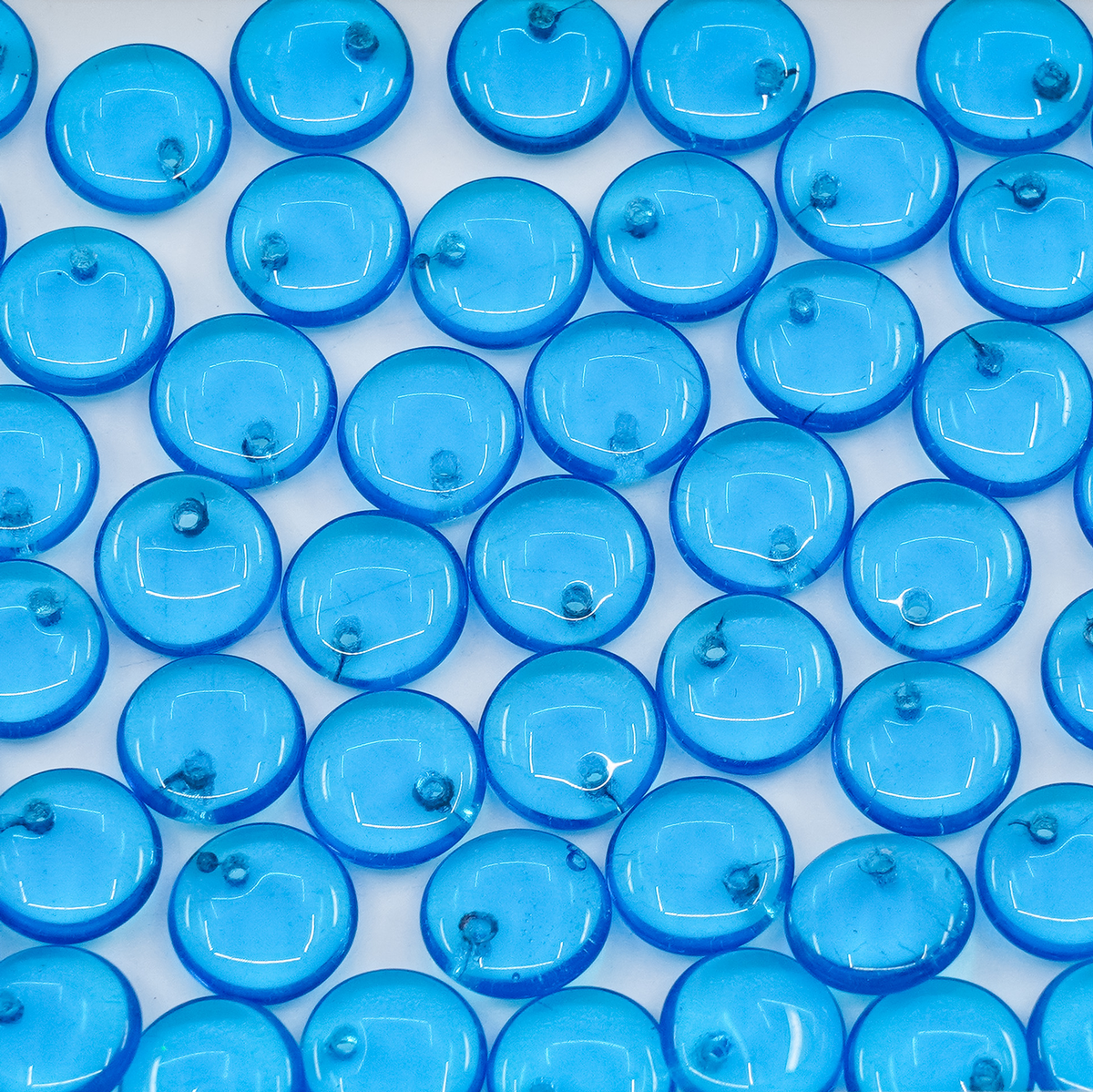 OUTLET 250g/50g Lentil Beads, 9 x 9 mm, Transparent Aqua (60020), Glass, Czech Republic