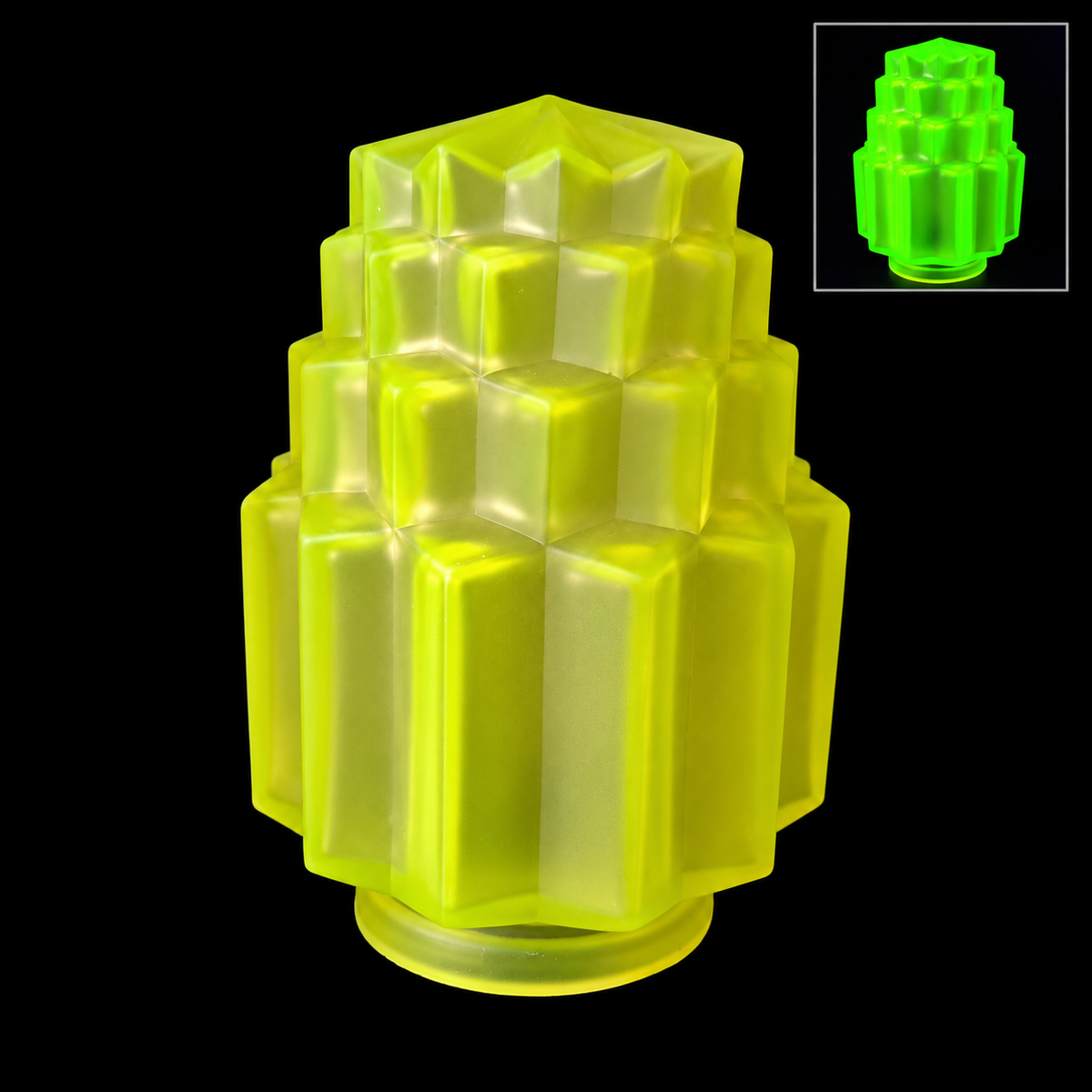 Uranium Glass lamp shade - Skyscraper, 182 × 125 - 80 mm, OUTLET