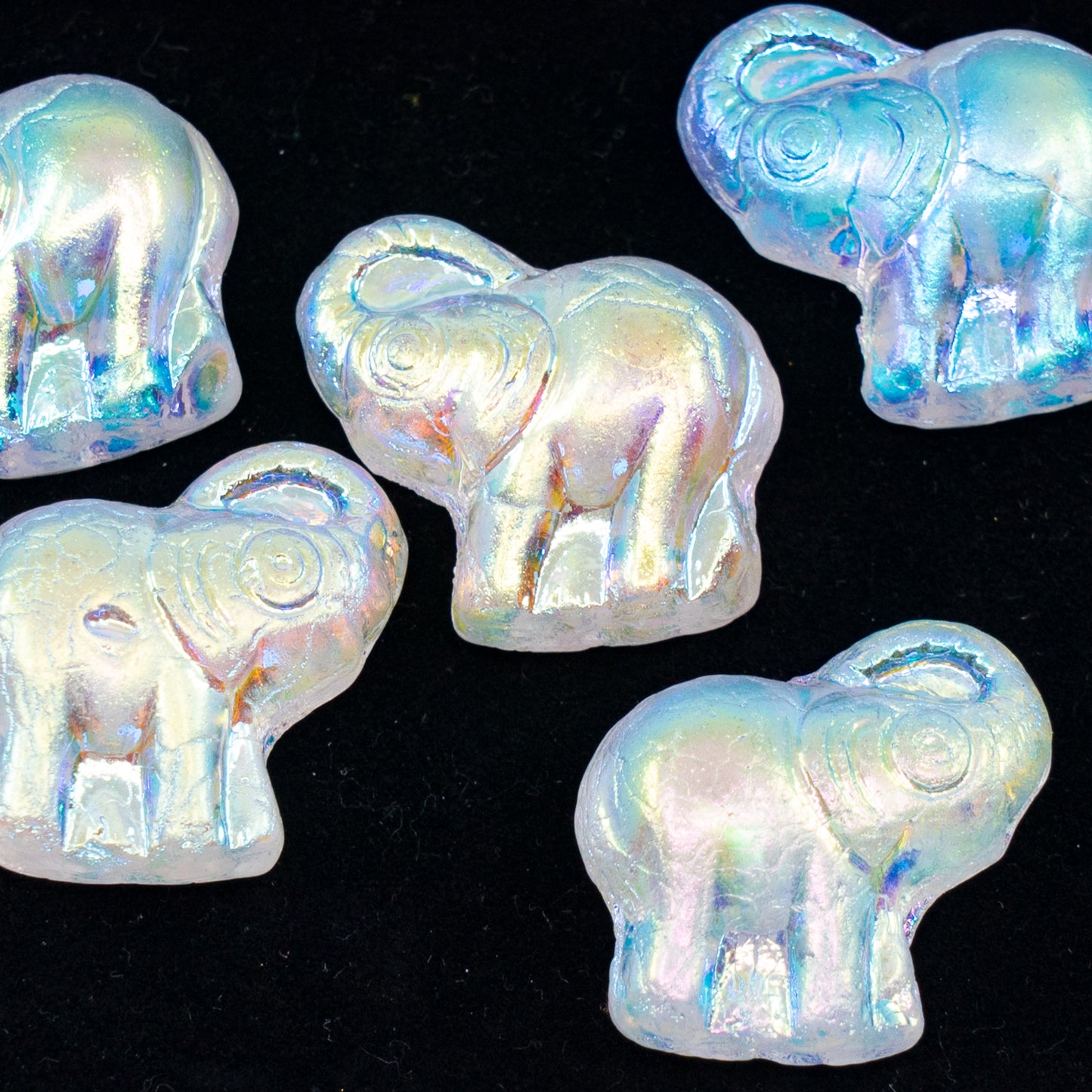 OUTLET 250g/50g Elephant Beads, 20 x 21 mm, Crystal Ab Full (2X Side) (00030-28703), Glass, Czech Republic