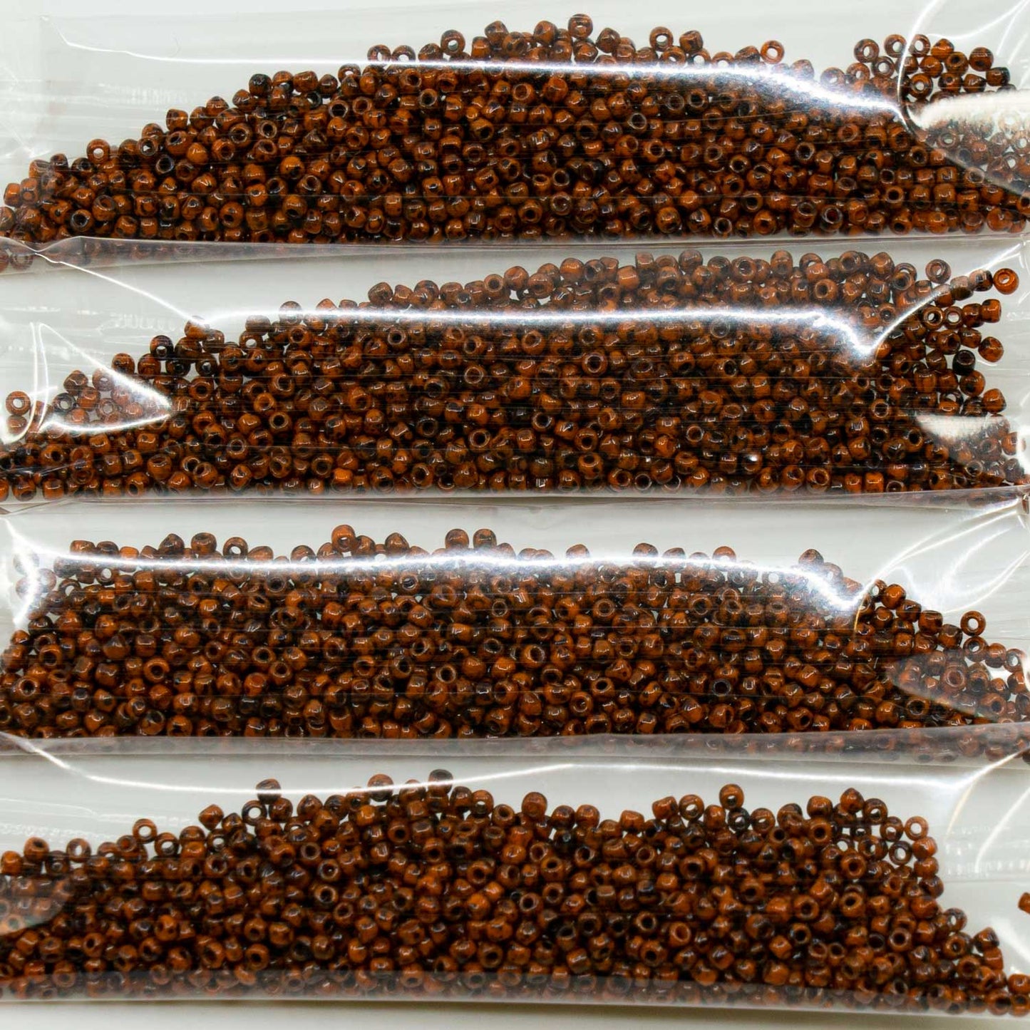 OUTLET 10g/50g TOHO Round Seed Beads Rocailles, 11/0, Opaque Orange Picasso (42D-T), Glass, Czech Republic