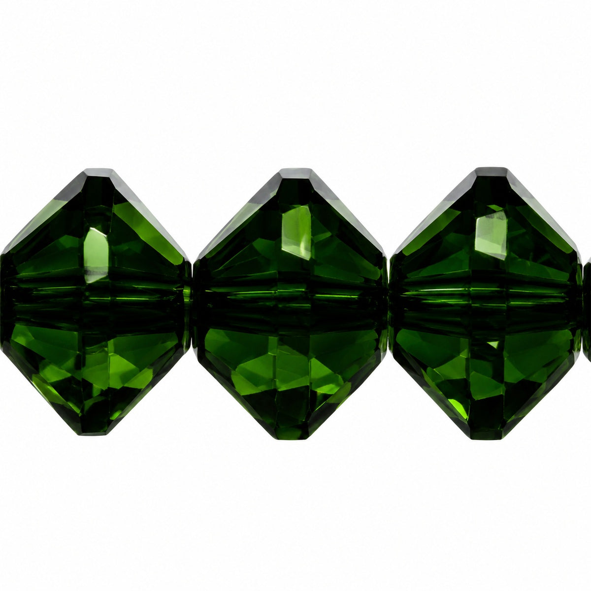 Special Cut Faceted Fire Polished Beads, Transparent Green (50250), Glass, Czech Republic