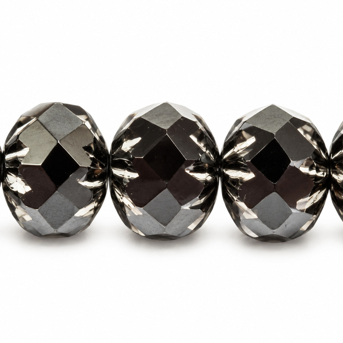 Special Cut Faceted Fire Polished Beads, Black Platin (23980-13702), Glass, Czech Republic