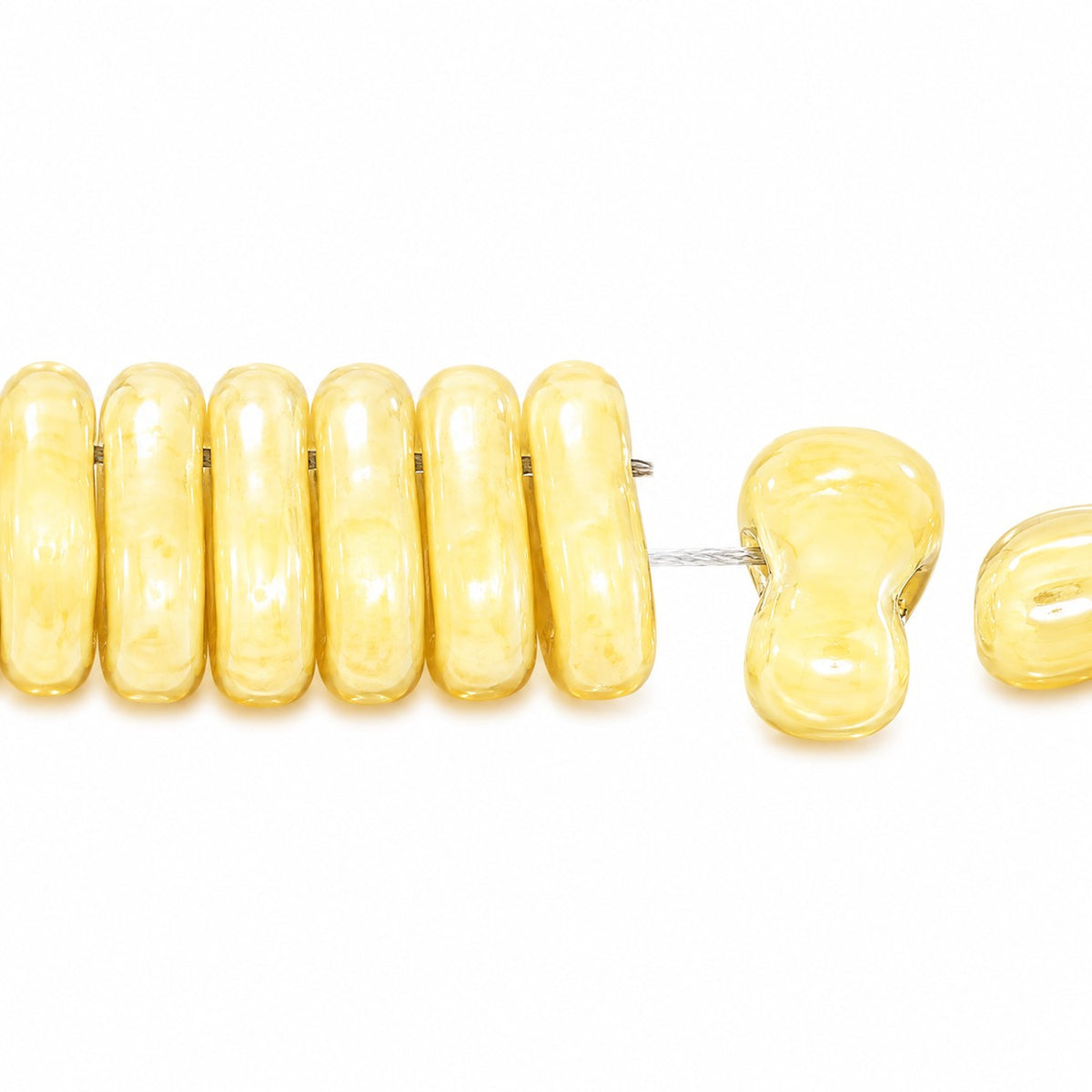 2-Hole Pressed Beads, Opaque Beige 20601 (13010-20601), Glass, Czech Republic