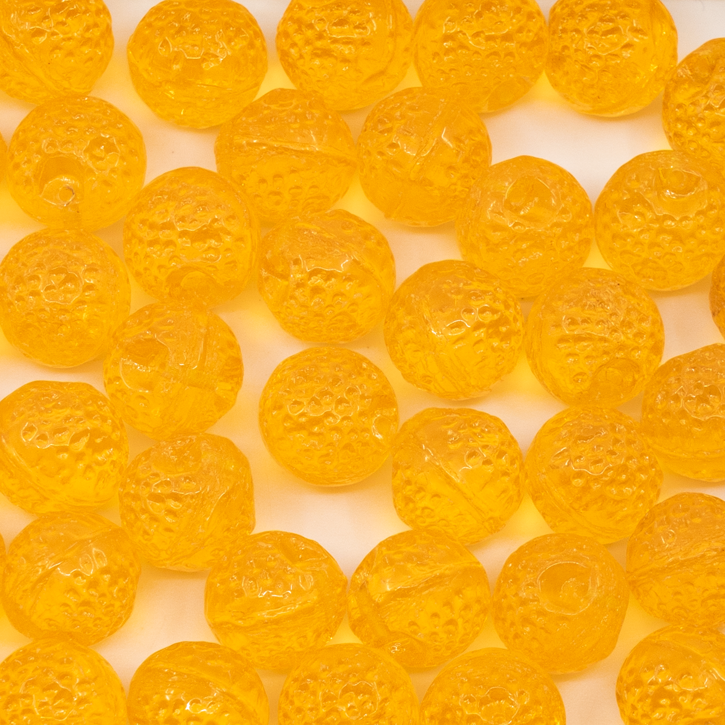 OUTLET 250g Orange Beads, 9 x 9 mm, Transparent Yellow (80040), Glass, Czech Republic