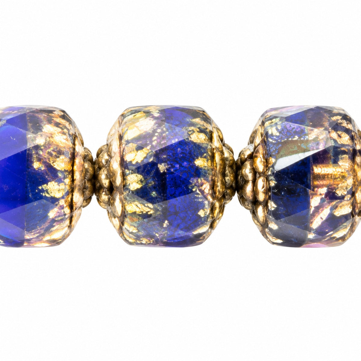 Cathedral Faceted Fire Polished Beads Special Cut, X1006 Gold Lined (x1006-54202), Glass, Czech Republic
