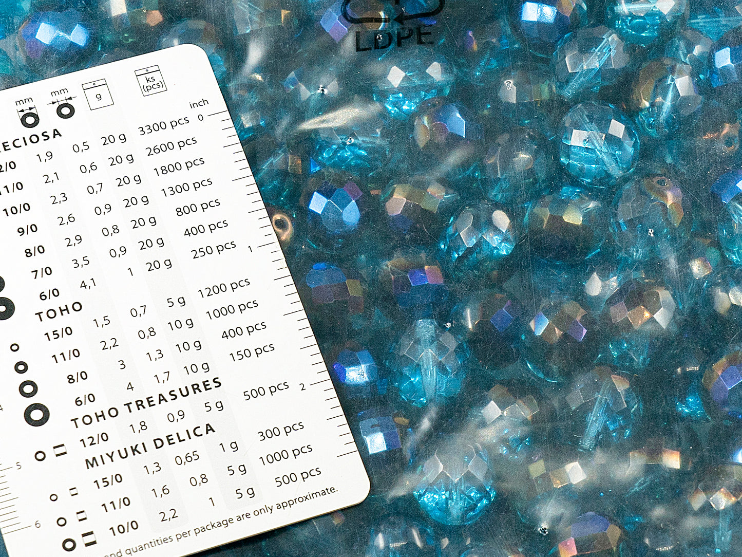 アウトレット 250g ファセットファセットファイヤーポリッシュラウンドビーズ、14 x 14 mm、透明アクア22201 (60010-22201)、ガラス、チェコ共和国