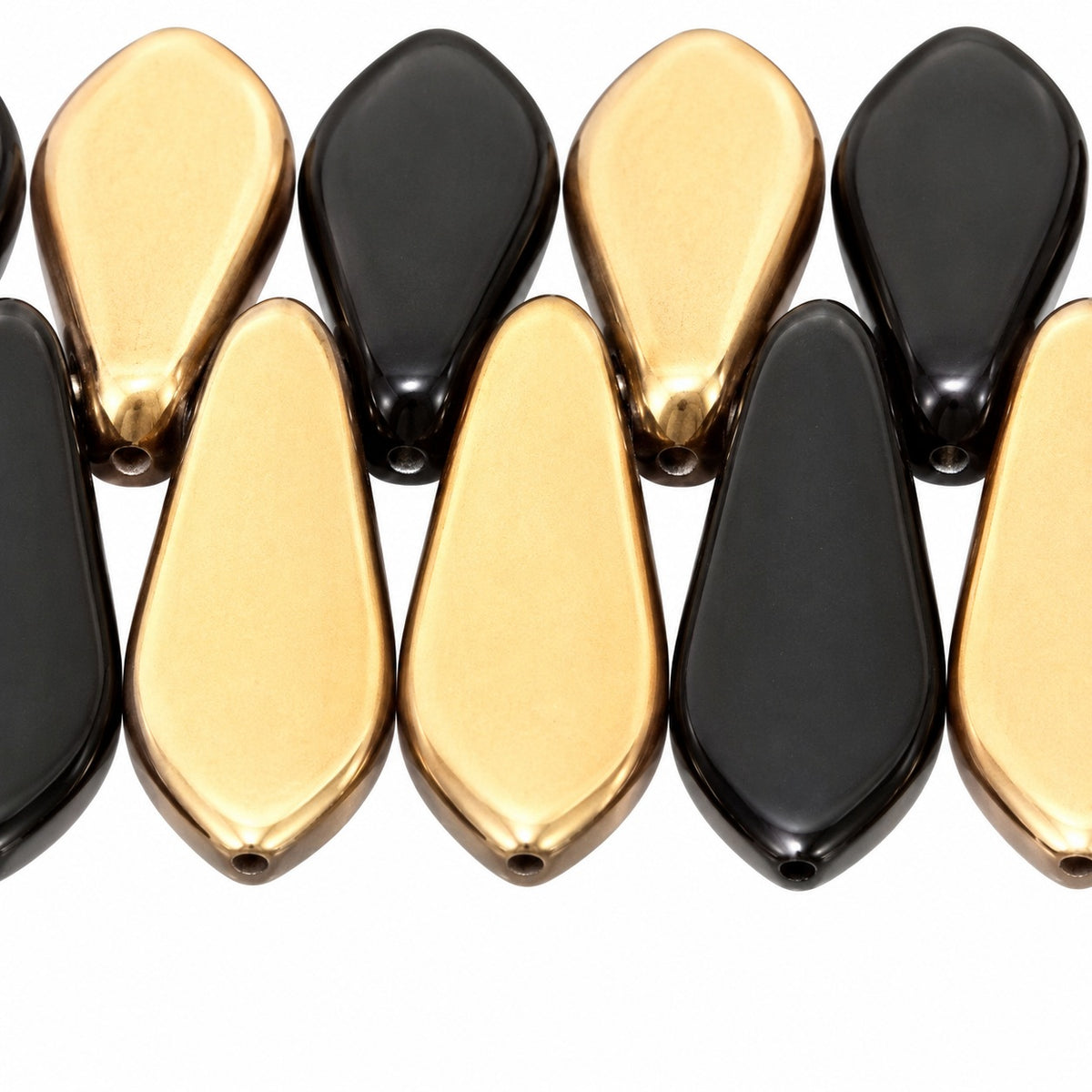 Dagger Beads, Black 27141 (23980-27141), Glass, Czech Republic