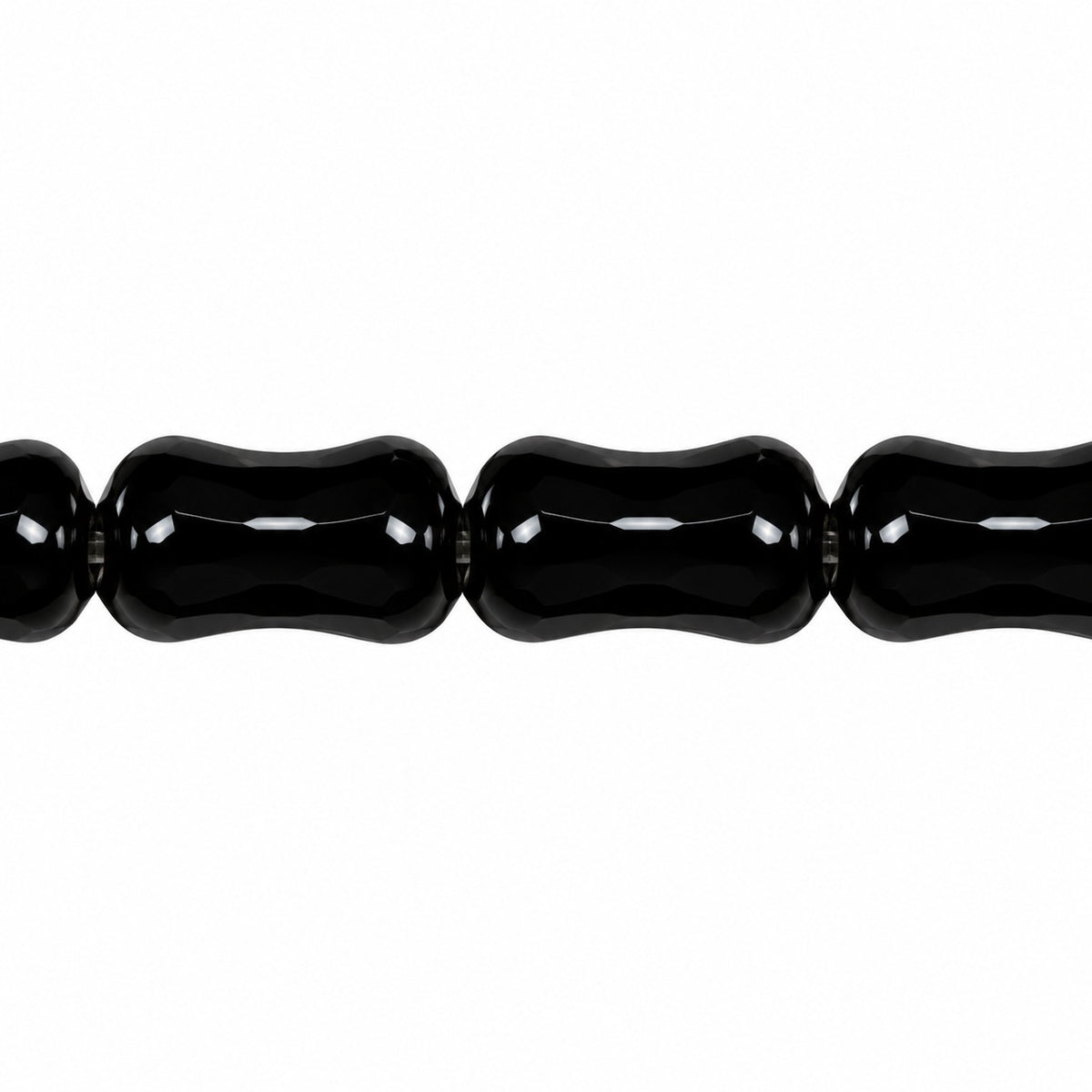 Shaped Pressed Beads, Black (23980), Glass, Czech Republic