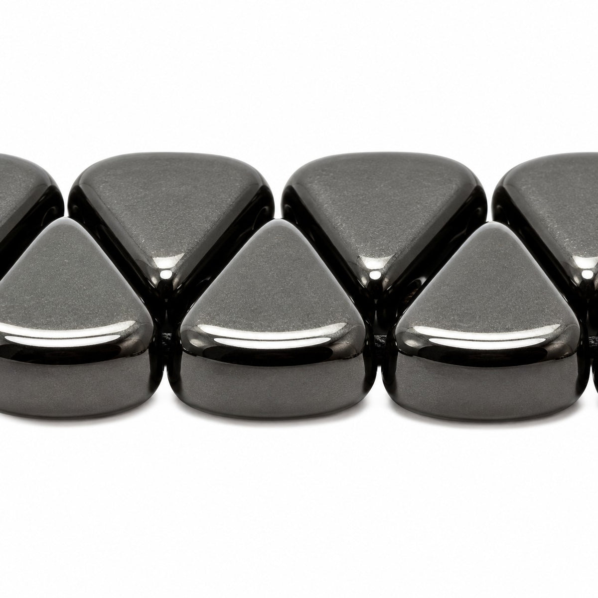 Top Hole Triange Beads, Black (23980), Glass, Czech Republic