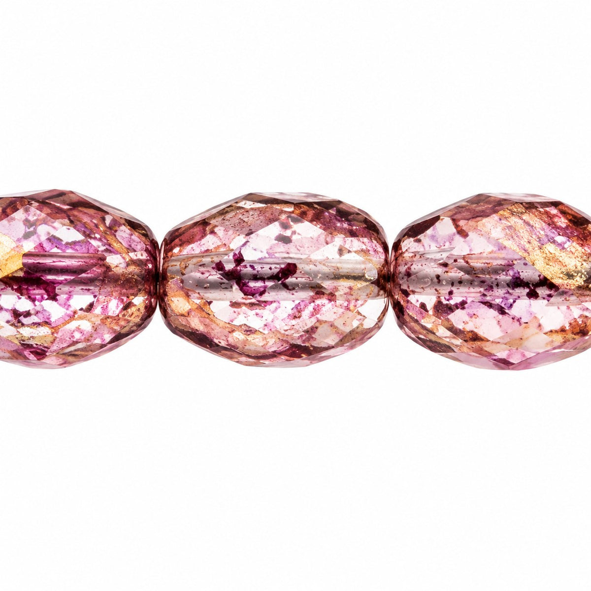 Oval Faceted Beads, Crystal Terracotta Violet (00030-15496), Glass, Czech Republic