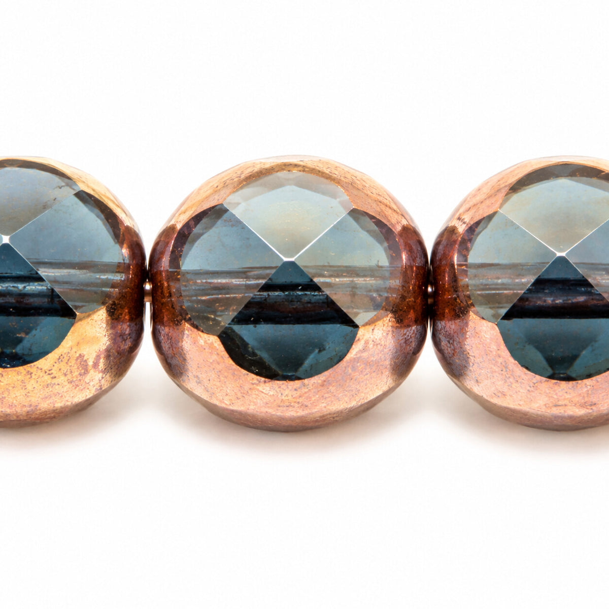 Wasp Special Cut Faceted Fire Polished Beads, Transparent Dark Blue Bronze (30330-14415), Glass, Czech Republic