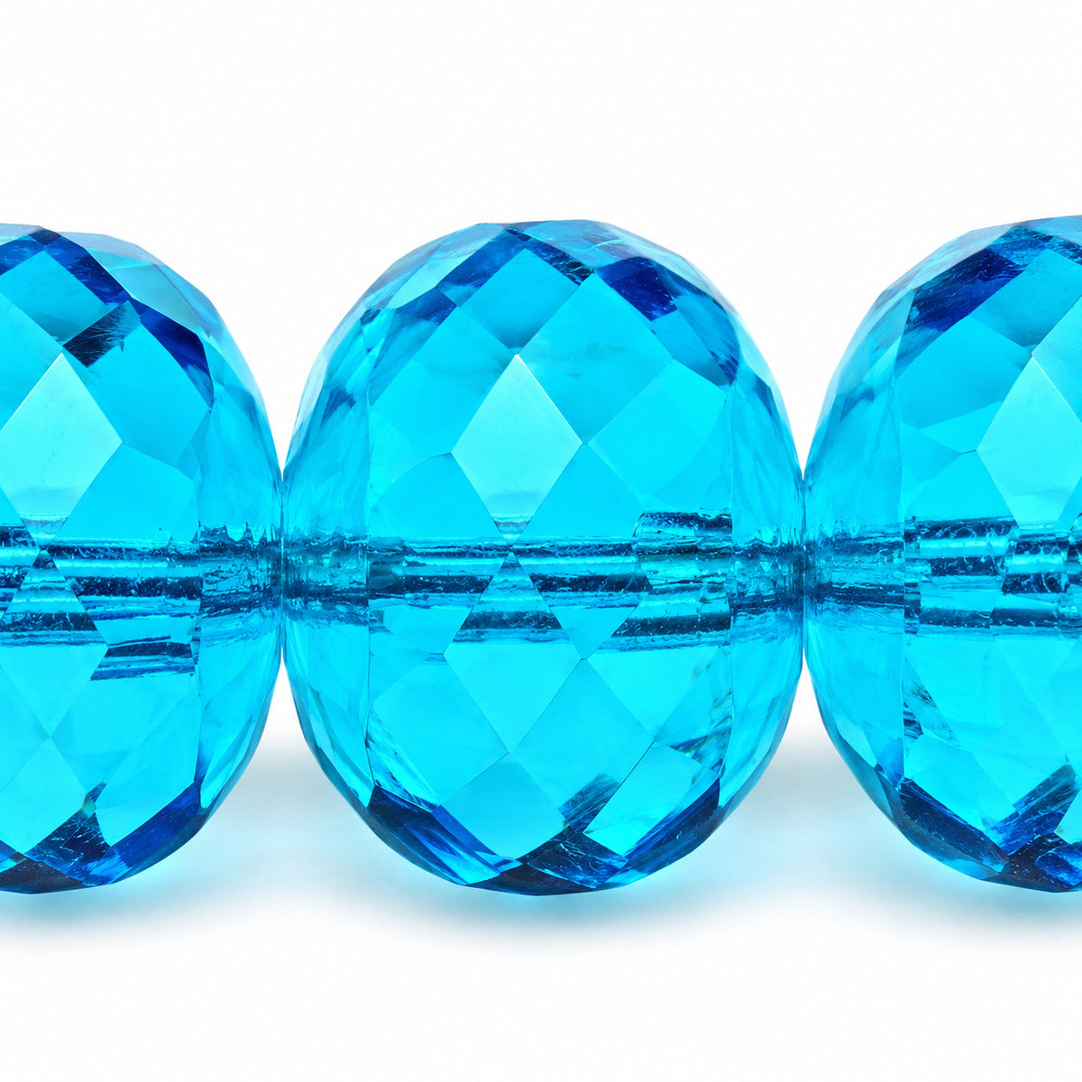 Special Cut Faceted Fire Polished Beads, Transparent Blue (30010), Glass, Czech Republic
