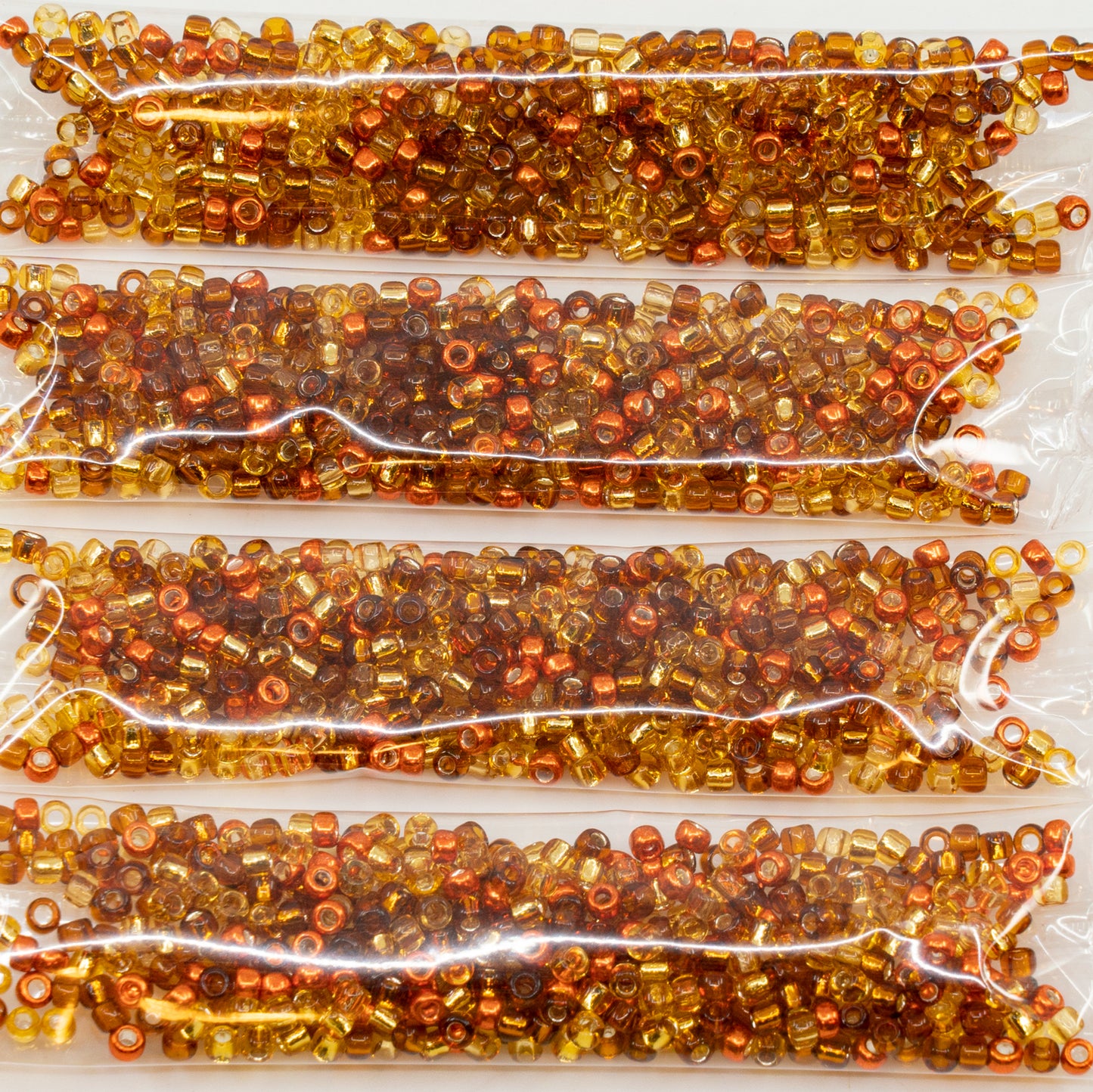 10克 TOHO rocailles 珠子,8/0,黄玉色混合(TOPAZ-MIX),玻璃,捷克共和国