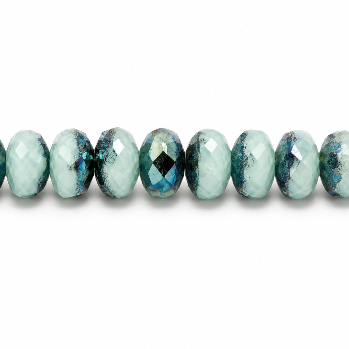 Special Cut Faceted Fire Polished Beads, Turquise 23103 (63100-23103), Glass, Czech Republic