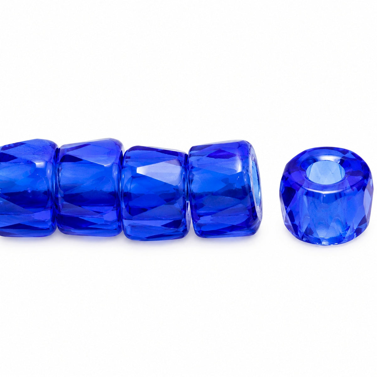 Faceted Oval Beads Special Cut, Transparent Blue (30070), Glass, Czech Republic