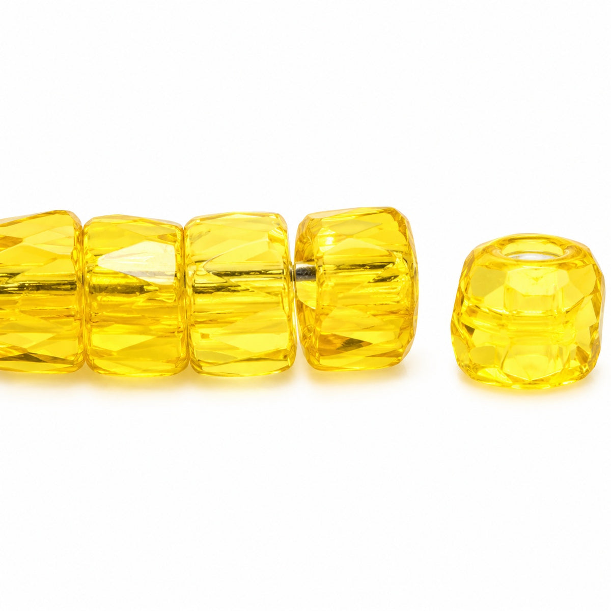 Faceted Oval Beads Special Cut, Transparent Yellow (80020), Glass, Czech Republic