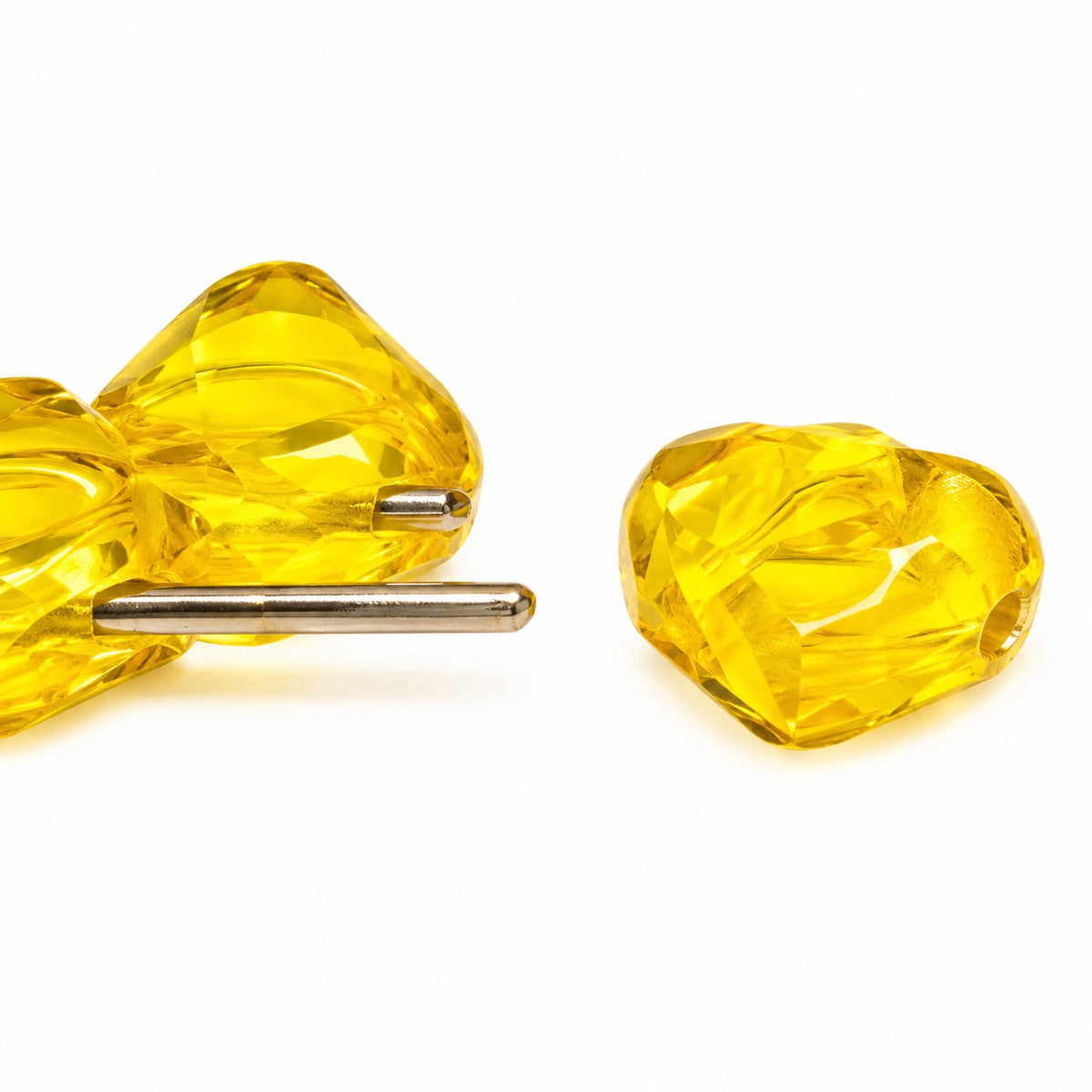 Silky 2-Hole Square Beads, Transparent Yellow (80000), Glass, Czech Republic