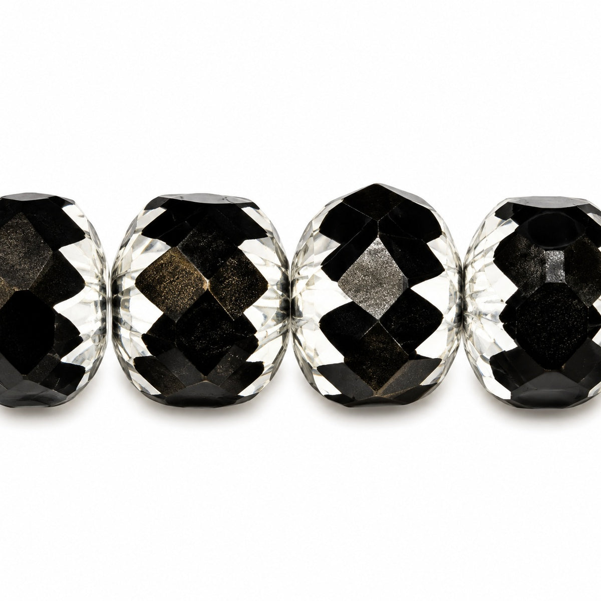 Special Cut Faceted Fire Polished Beads, Black Silver (23980-27000), Glass, Czech Republic