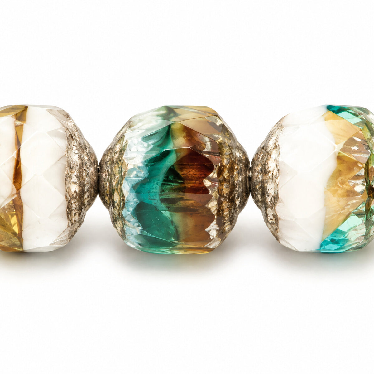 Cathedral Faceted Fire Polished Beads, Ts034 Platin (ts034-13702), Glass, Czech Republic
