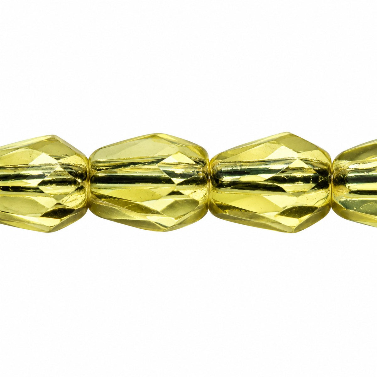 Faceted Fire Polished Beads Special Cut, Transparent Yellow Matte (80100-84110), Glass, Czech Republic