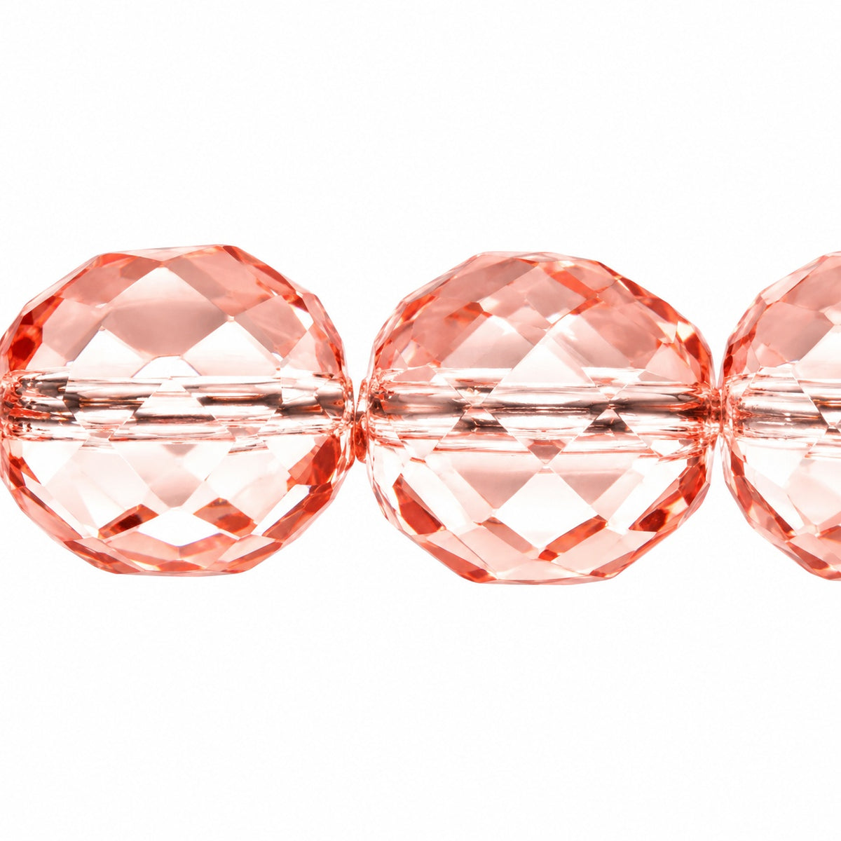 Faceted Round Fire Polished Beads, Transparent Pink (70110), Glass, Czech Republic