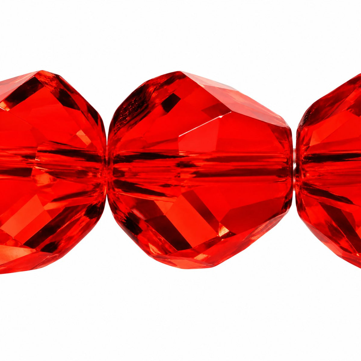 Fire Polished Faceted Stone-Like Beads Special Cut, Transparent Orange (90020), Glass, Czech Republic