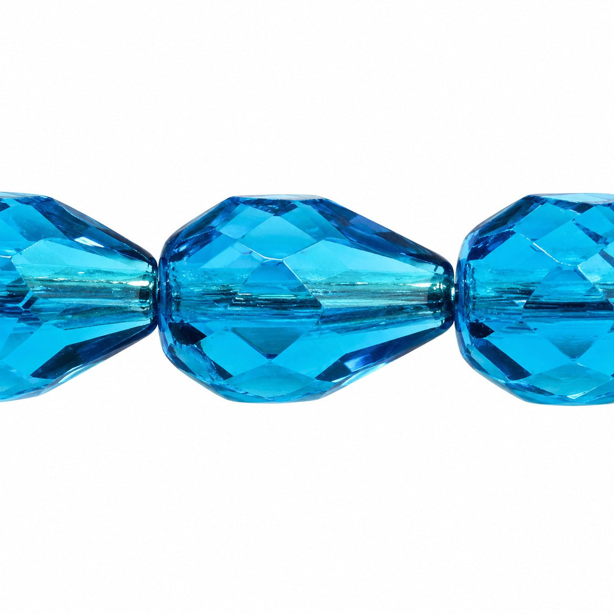 Faceted Fire Polished Beads Special Cut, Transparent Aqua (60050), Glass, Czech Republic