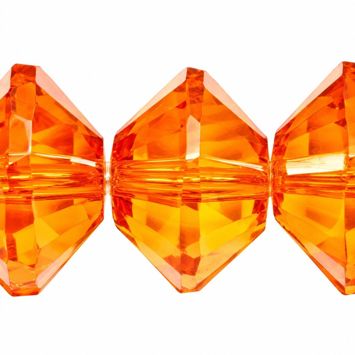 Special Cut Faceted Fire Polished Beads, Transparent Orange (90040), Glass, Czech Republic