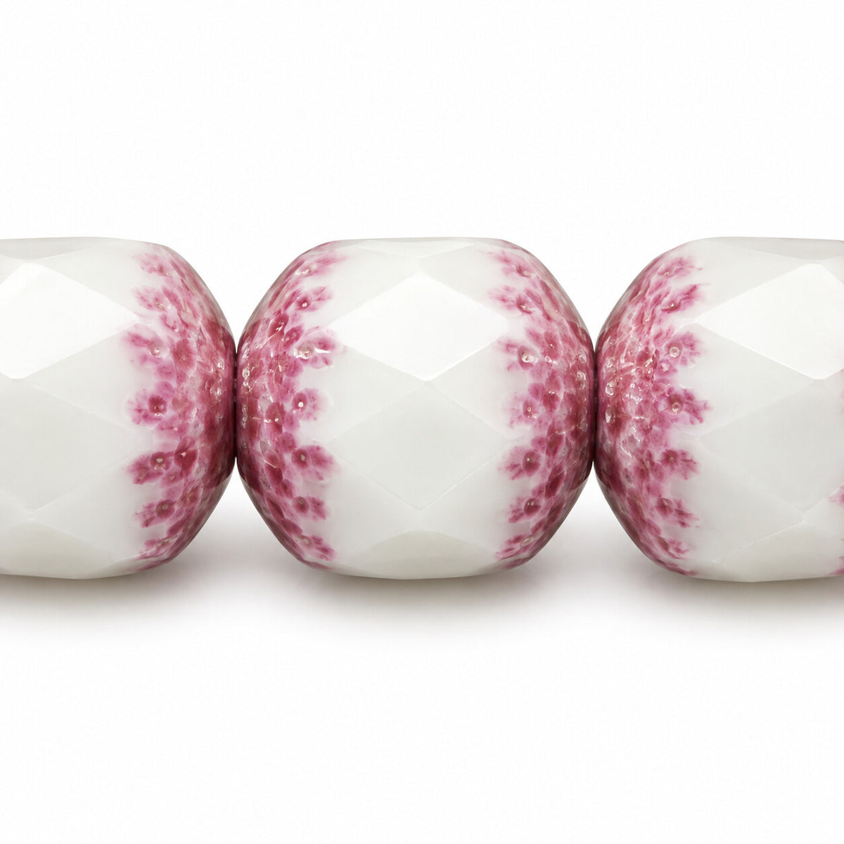 Cathedral Faceted Fire Polished Beads, Chalk White Luster Blue Full Coated (03000-14464), Glass, Czech Republic