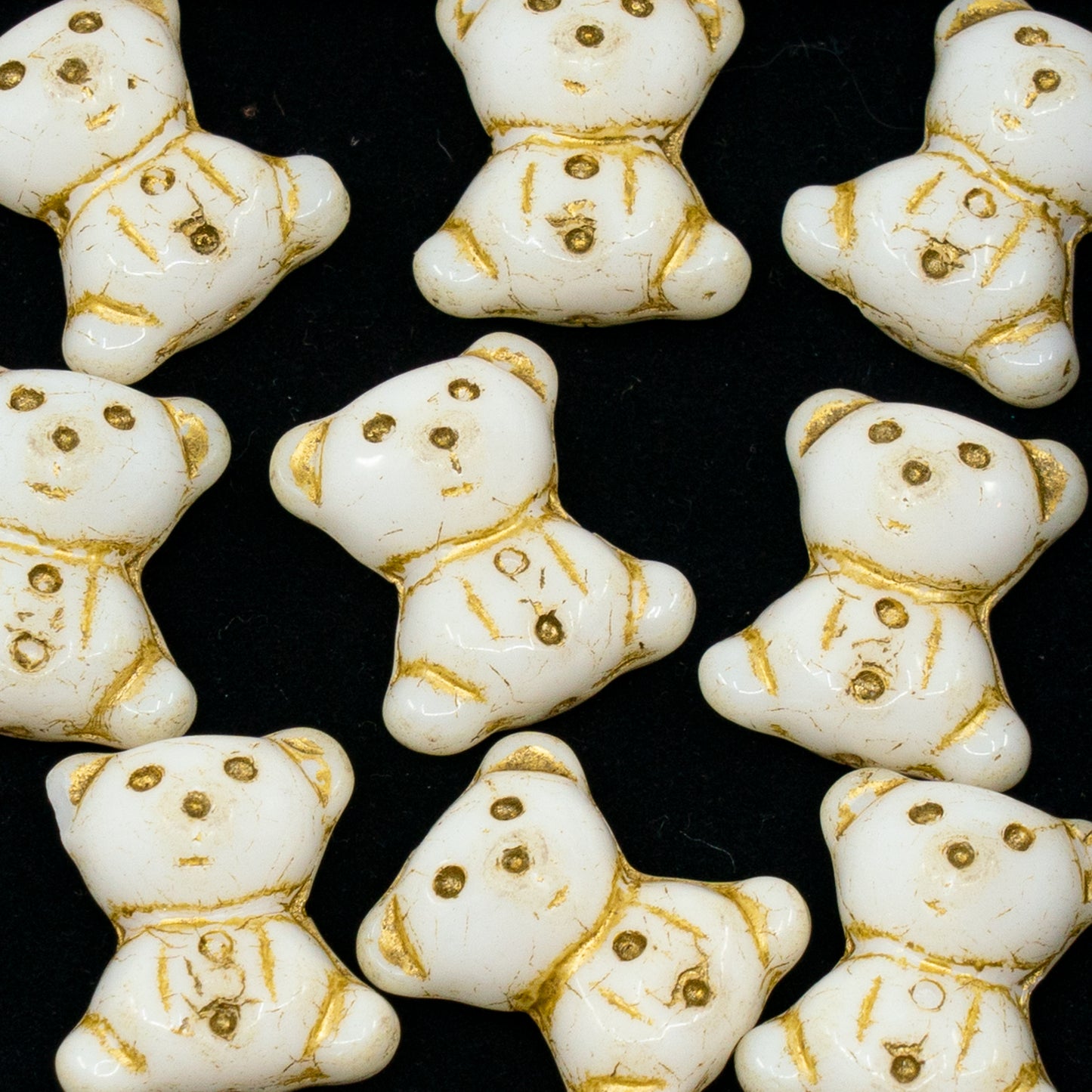 OUTLET 50g Cute Bear Beads, 20 x 9 mm, White Gold Lined (02010-54302), Glass, Czech Republic
