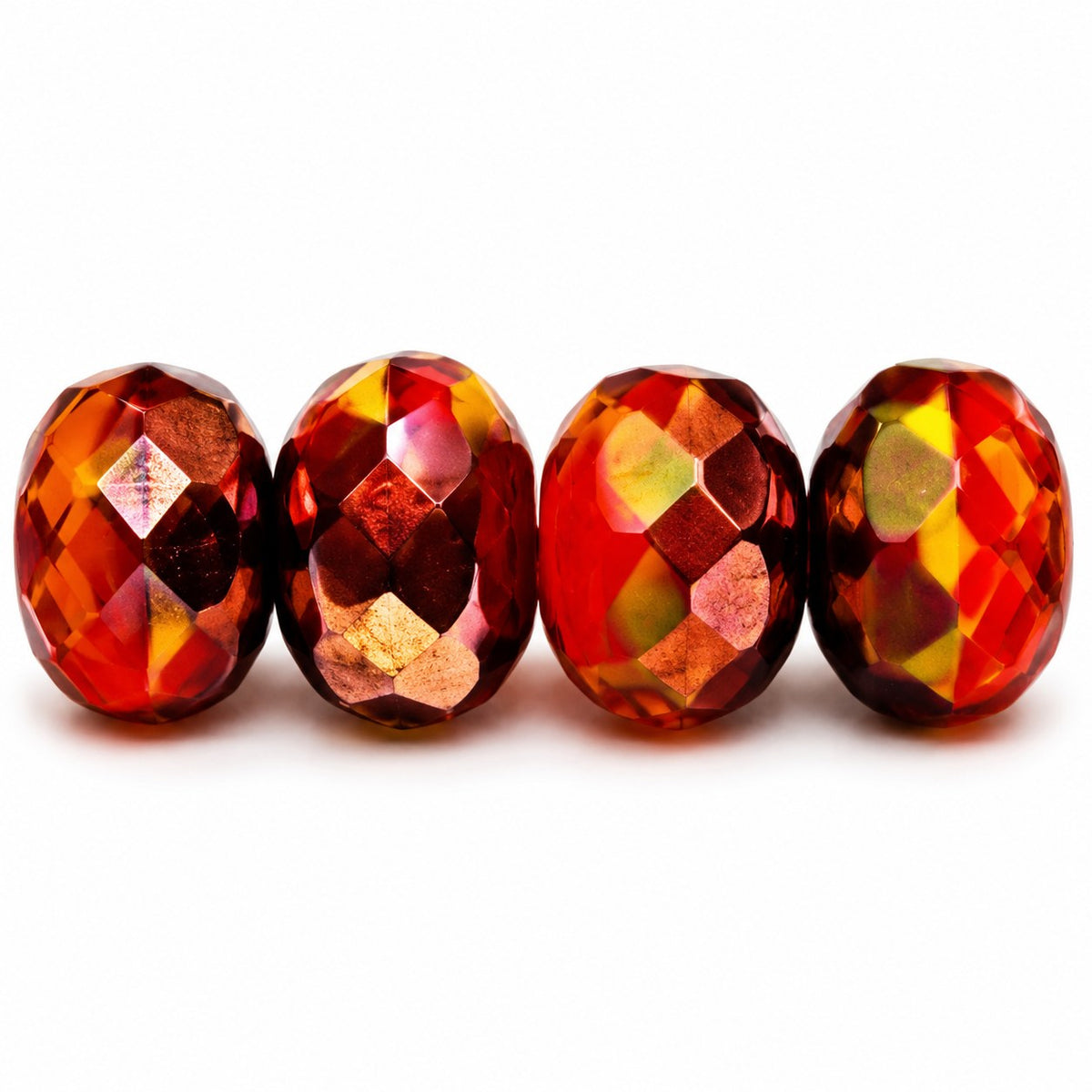Special Cut Faceted Fire Polished Beads, Gc014 Rose Gold Capri (gc014-27101), Glass, Czech Republic