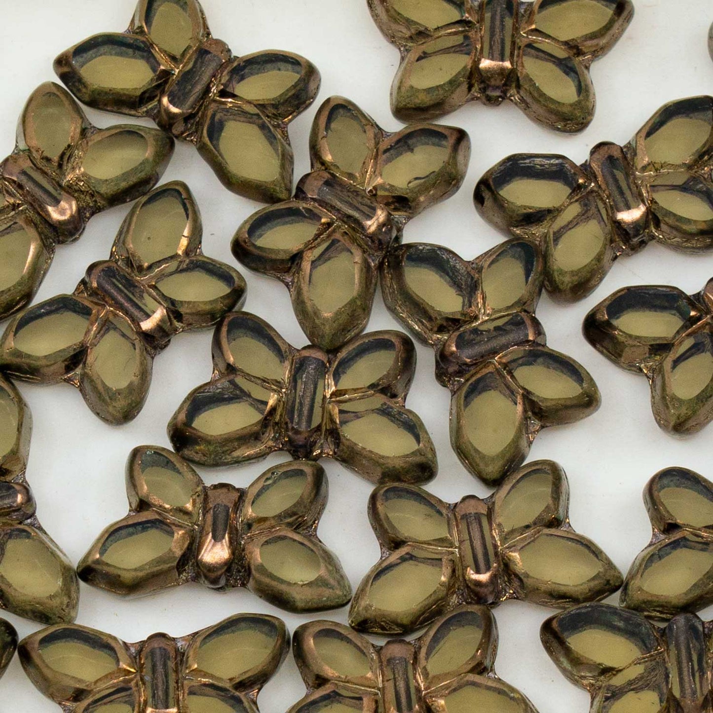 OUTLET 5 克 台面切割蝴蝶珠,20 x 12 毫米,灰青铜(40010-14415),玻璃,捷克共和国