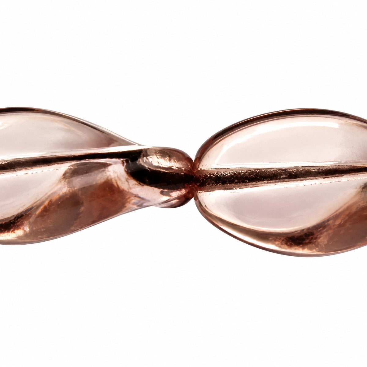Curved Oval Beads, Transparent Light Amethyst (20000), Glass, Czech Republic
