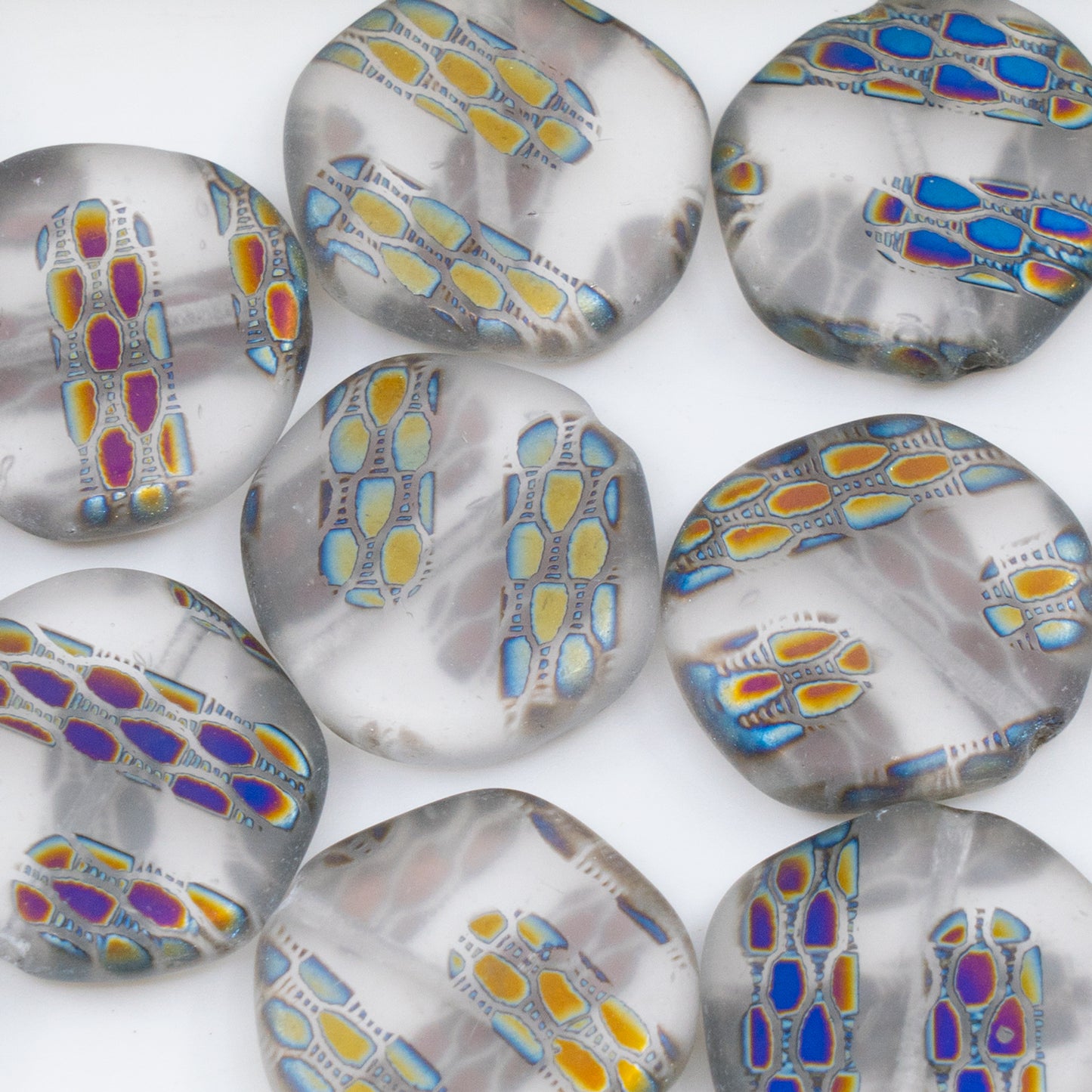 OUTLET 250g/50g Coin Beads, 19 x 19 mm, Batika Mixed Colors 226 (BATIKA-MIX-226), Glass, Czech Republic