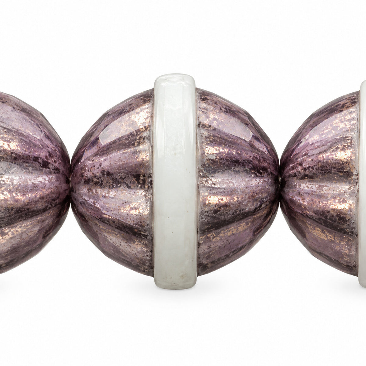 Faceted Special Cut Beads, Chalk White Bronze (03000-14415), Glass, Czech Republic