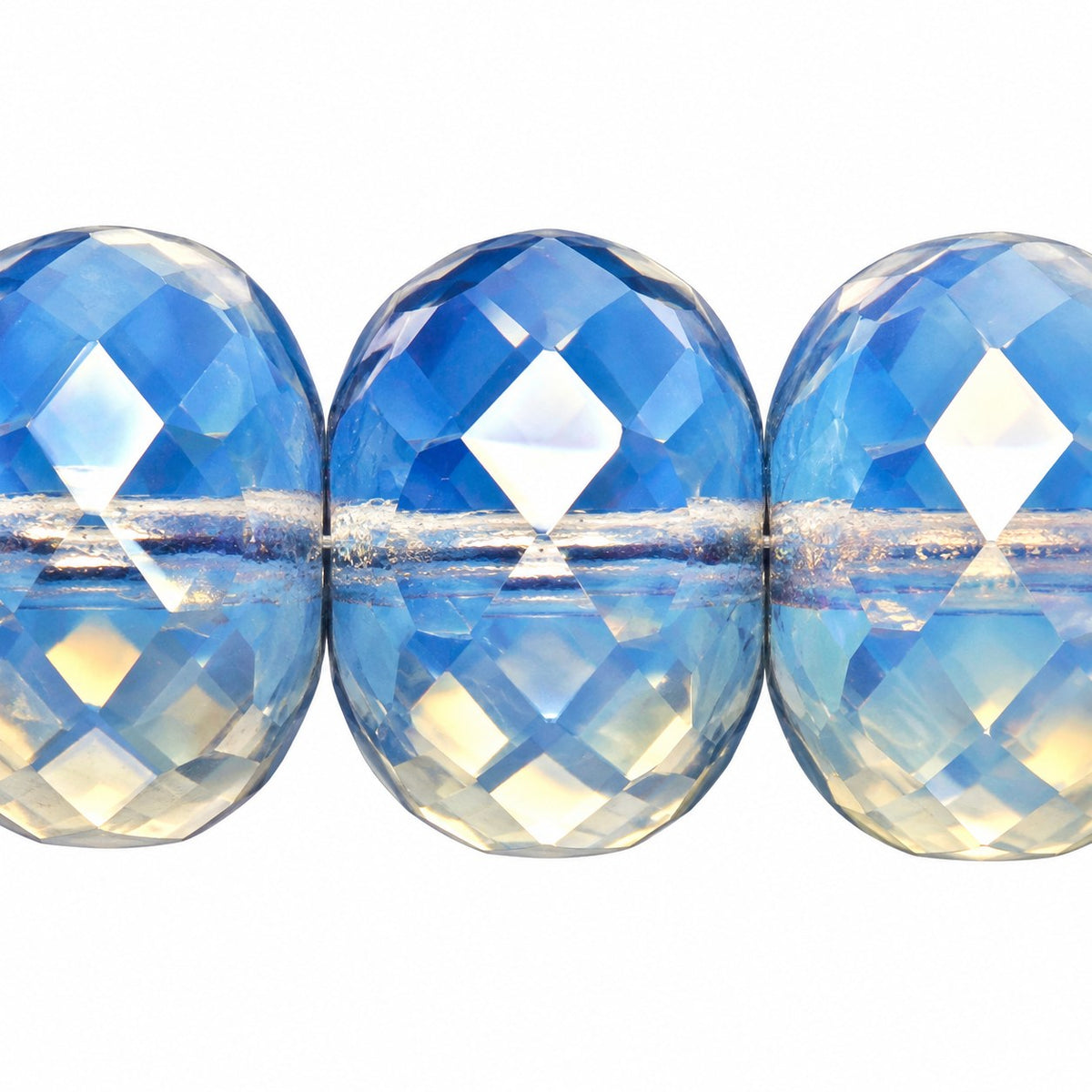 Special Cut Faceted Fire Polished Beads, Opal White (01000), Glass, Czech Republic
