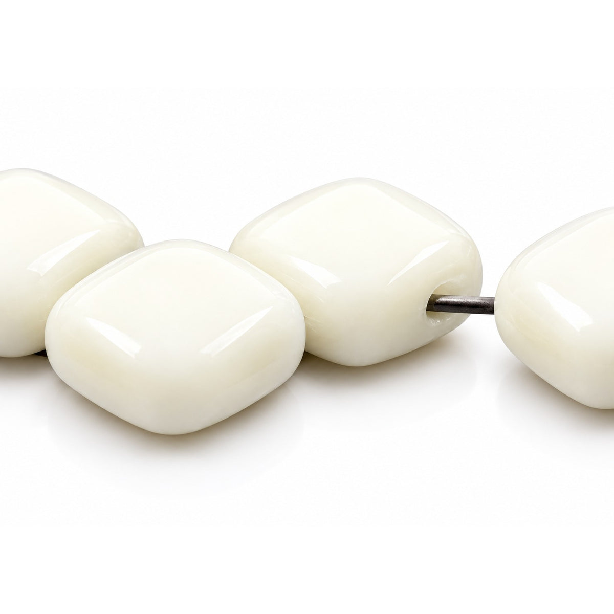 Silkt 2-Hole Beads, Chalk White (3000), Glass, Czech Republic
