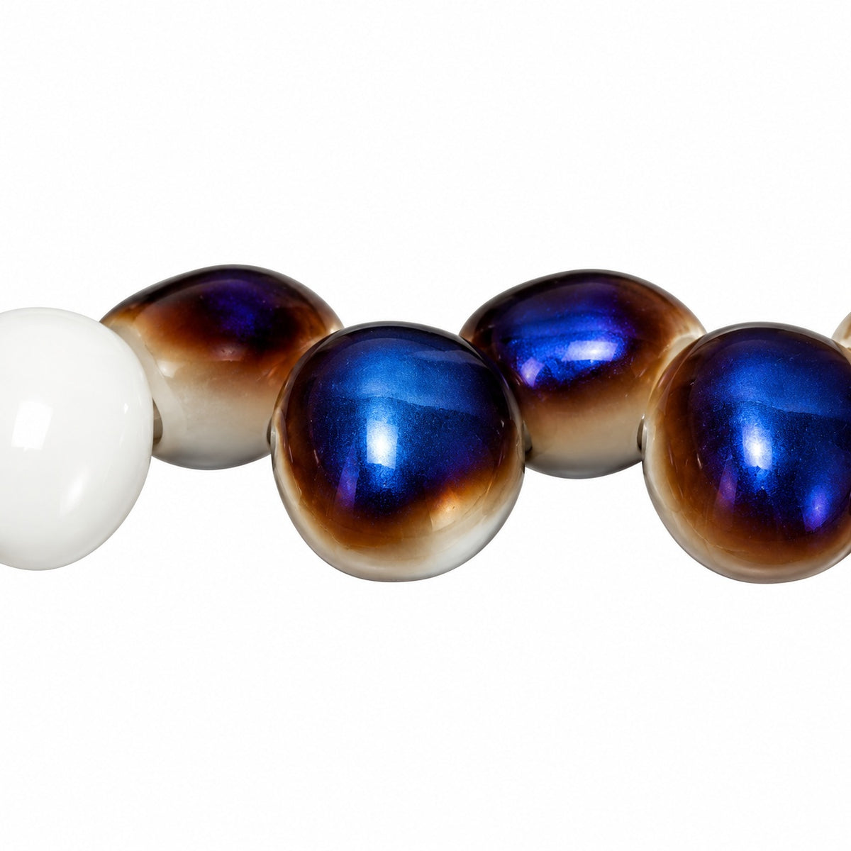 Tulip Petal Beads, White 22201 (02010-22201), Glass, Czech Republic