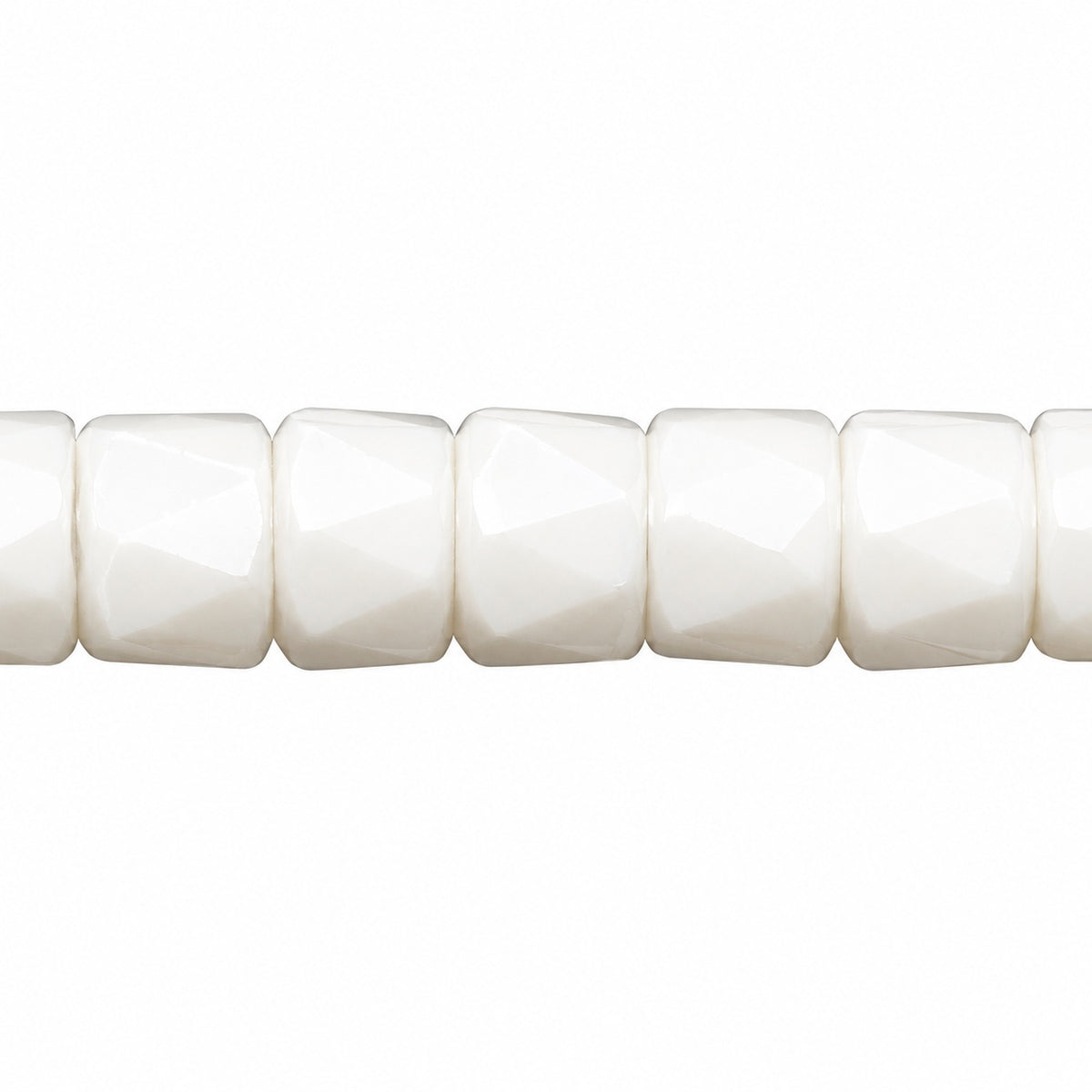 Faceted Oval Beads Special Cut, Chalk White (03000), Glass, Czech Republic