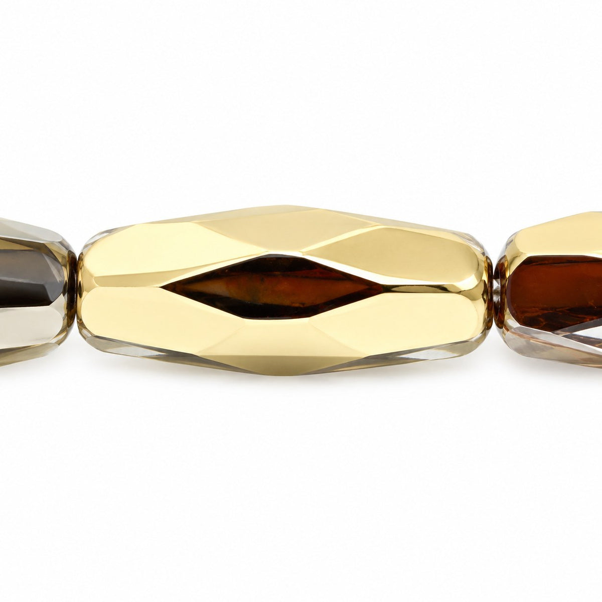 Fire Polished Faceted Oval Beads, Crystal Gold (00030-26441), Glass, Czech Republic