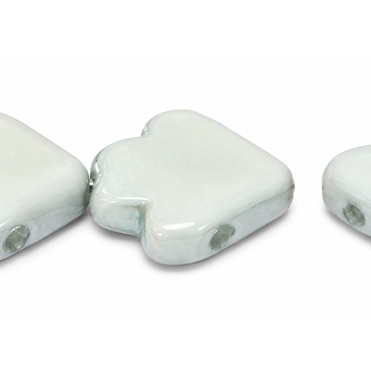 Arrow Beads - Hole From Top To Bottom, White 14458 (02010-14458), Glass, Czech Republic