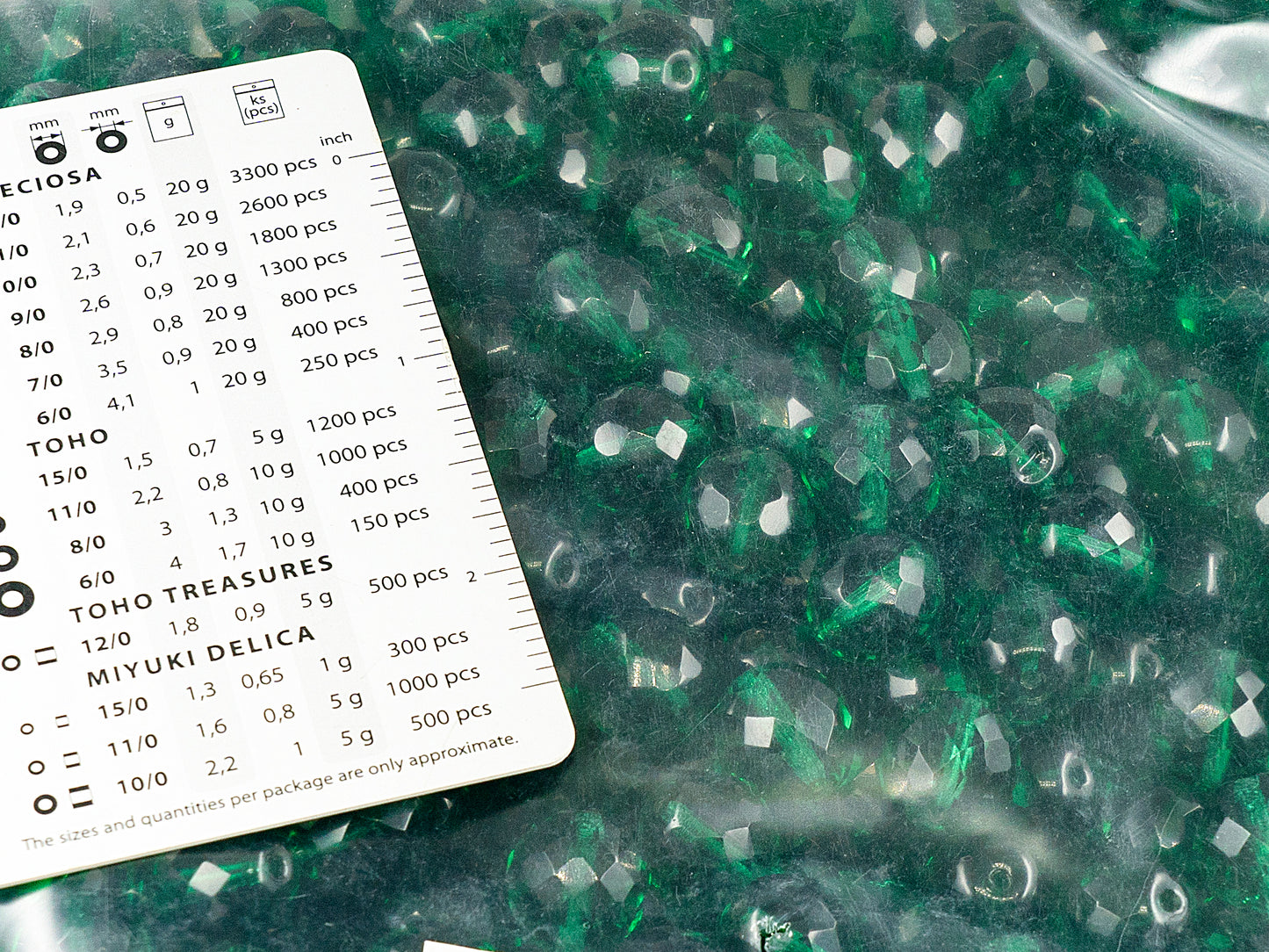 アウトレット 250g ファセット加工 ファイアポリッシュ ラウンドビーズ 14 x 14 mm 透明グリーンエメラルド (50720) ガラス チェコ共和国