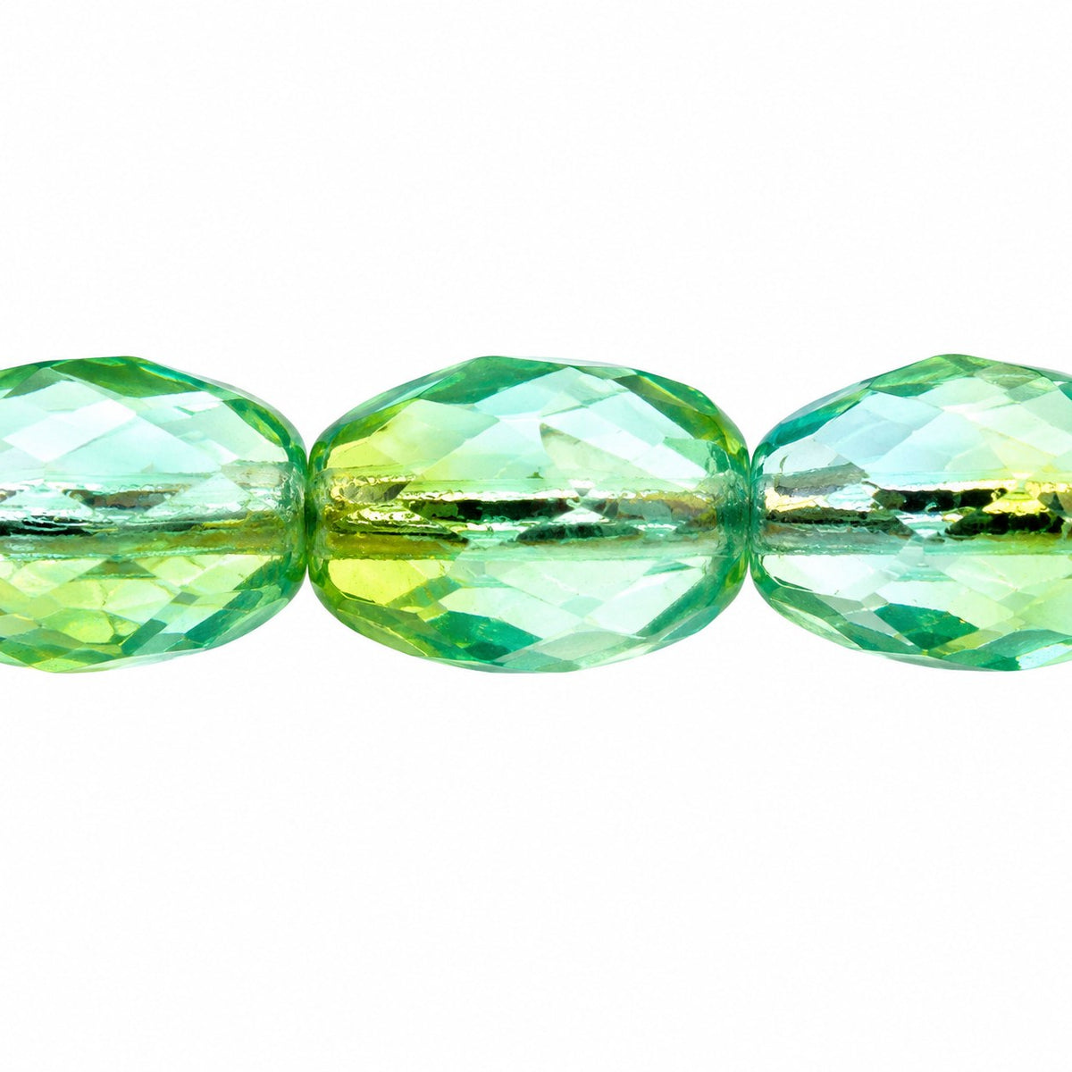 Oval Faceted Beads, T0200 (t0200), Glass, Czech Republic