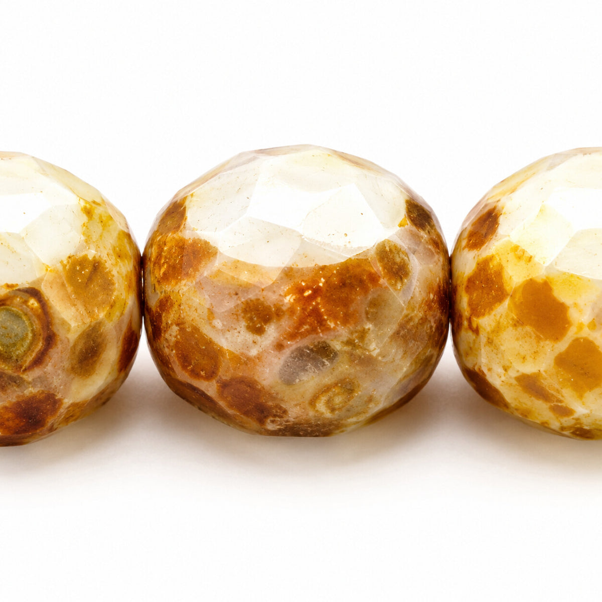 Cut & Faceted Fire Polished Beads, Chalk White Stain Strong (03000-86805), Glass, Czech Republic