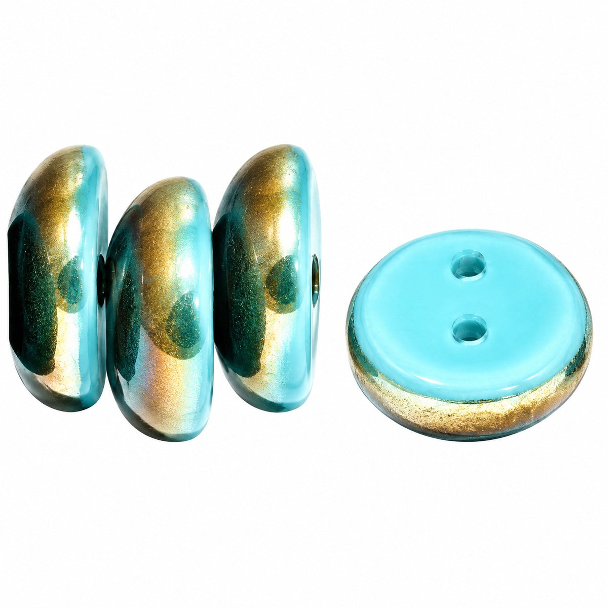 Piggy Beads, Turquoise Blue 22501 (63030-22501), Glass, Czech Republic