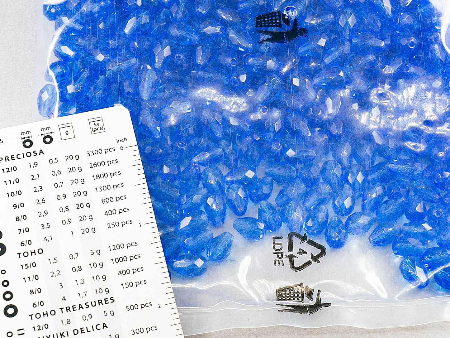 アウトレット 250g ファセットティアドロップビーズ ペア、10 x 7 mm、コバルト(30050)、ガラス、チェコ共和国