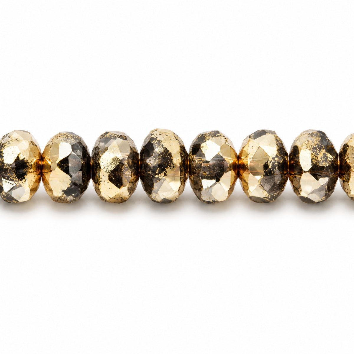 Special Cut Faceted Fire Polished Beads, Transparent Gray Gold (40020-26441), Glass, Czech Republic