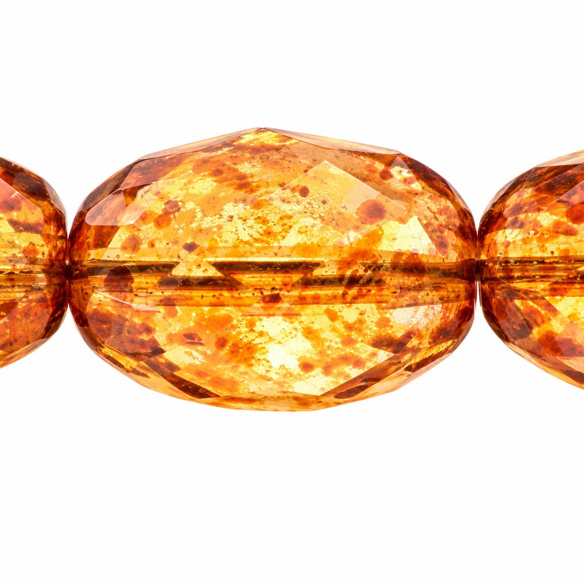 Oval Faceted Beads, Transparent Pink Stain Strong (70110-86805), Glass, Czech Republic
