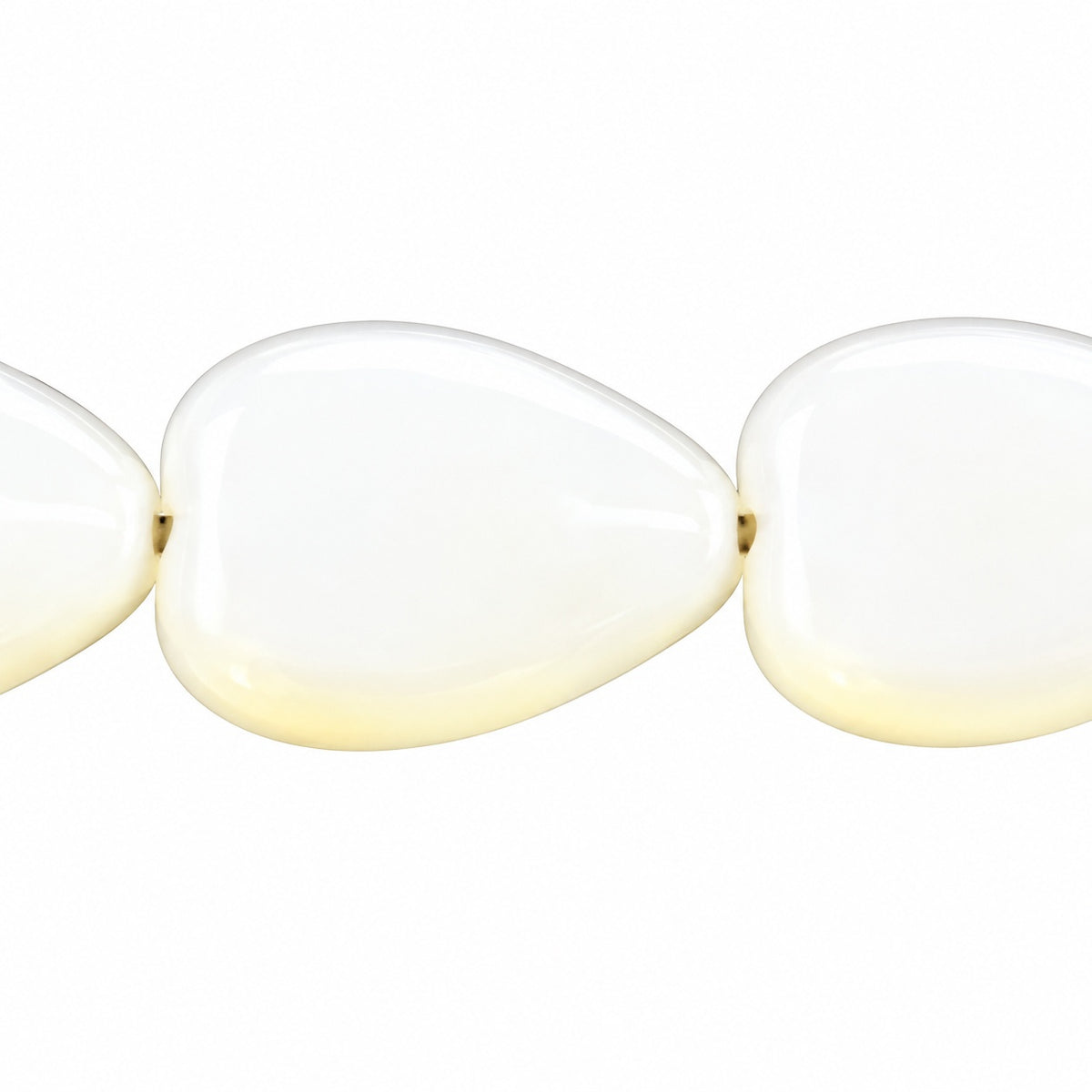 Heart Beads, Opal White (01000), Glass, Czech Republic